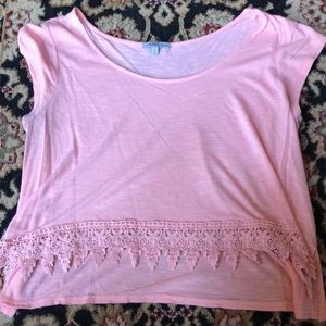 Charlotte Russe Pink Lace Top
